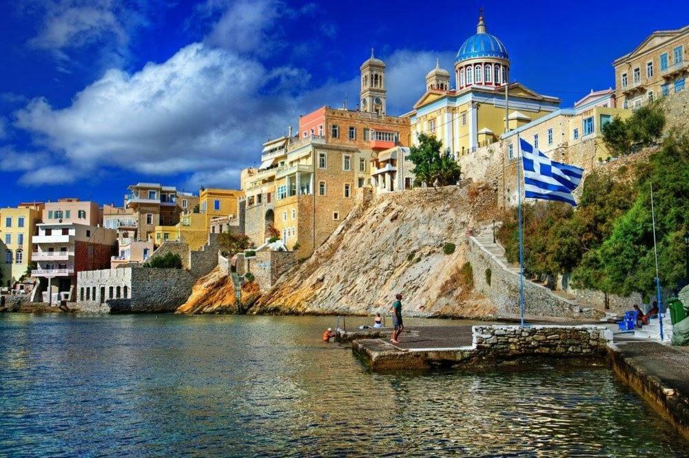Traditional Medieval Stone House In "Ano Syros" 외부 사진